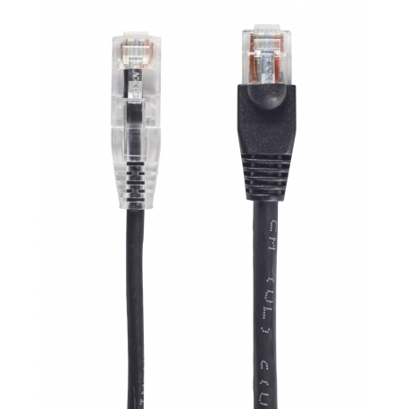 Black Box Slim-Net - Patch cable - RJ-45 (M) to RJ-45 (M) - 91 cm - UTP - CAT 6 - booted, molded, stranded - black - 2