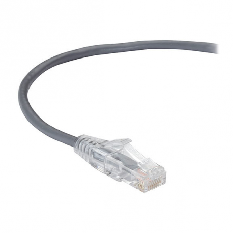 Black Box Slim-Net - Patch cable - RJ-45 (M) to RJ-45 (M) - 2.13 m - UTP - CAT 6 - booted, molded, stranded - grey - 0