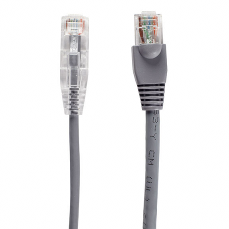 Black Box Slim-Net - Patch cable - RJ-45 (M) to RJ-45 (M) - 2.13 m - UTP - CAT 6 - booted, molded, stranded - grey - 1