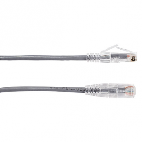 Black Box Slim-Net - Patch cable - RJ-45 (M) to RJ-45 (M) - 2.13 m - UTP - CAT 6 - booted, molded, stranded - grey - 2