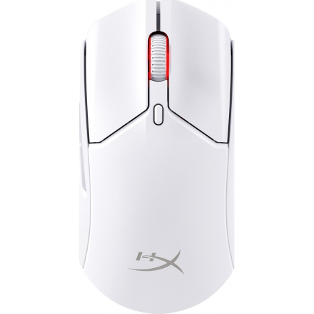 HyperX Pulsefire Haste 2 - Mouse - optical - 6 buttons - wireless, wired - 2.4 GHz, Bluetooth 5.0 - USB wireless receiver - white - 0