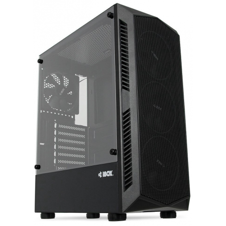 iBOX LUPUS 27 - Tower gaming - ATX - windowed side panel (tempered glass) - no power supply - black - USB/Audio - 0