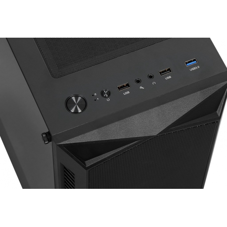 iBOX LUPUS 27 - Tower gaming - ATX - windowed side panel (tempered glass) - no power supply - black - USB/Audio - 3