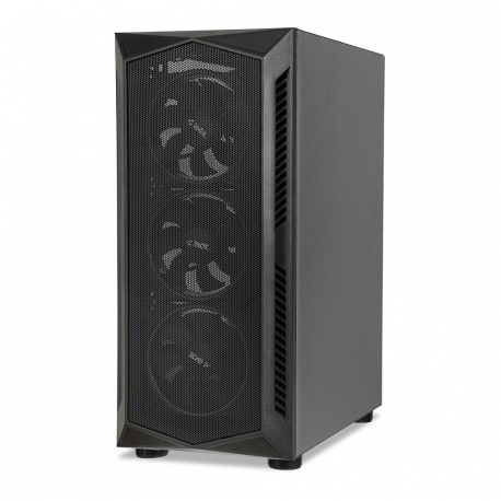 iBOX LUPUS 27 - Tower gaming - ATX - windowed side panel (tempered glass) - no power supply - black - USB/Audio - 6