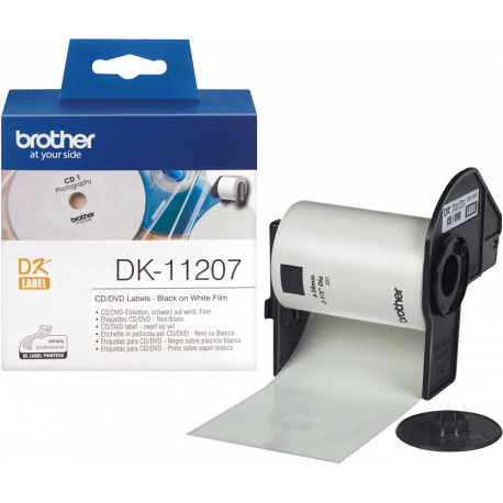 Brother DK-11207 - Black on white - 100) CD/DVD labels - for Brother QL-1050, 1060, 1110, 500, 550, 560, 570, 580, 600, 650, 700, 710, 720, 820 - 1