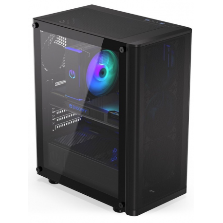 Endorfy Ventum 200 Air - Mid tower - ATX - windowed side panel (tempered glass) - no power supply (ATX) - black - USB / Audio - 8