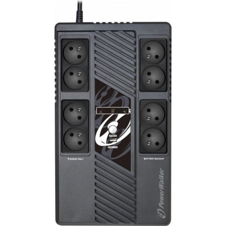 POWERWALKER UPS Line-Interactive 800VA MS 8x FR RJ45 in/out USB HID USB charger - 0