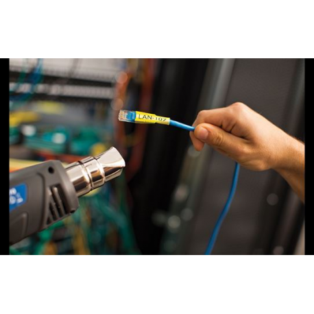 Brother HSe-621E - Black on yellow - Roll (0.9 cm x 1.5 m) 1 cassette(s) hanging box - heat shrink tube tape - for P-Touch PT-D800W, PT-E300, PT-E300VP, PT-E550WVP, PT-P700, PT-P750W, PT-P900W, PT-P950NW - 1