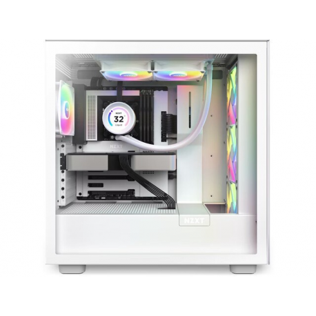 NZXT Kraken Elite 240 RGB - Processor liquid cooling system - with LCD display - (for: AM4, LGA1200, LGA1700, AM5, LGA115x Socket) - copper - 120 mm - matt white - 2