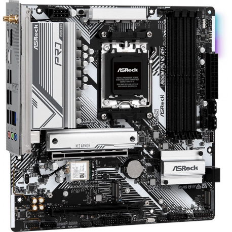 ASRock B650M PRO RS - Motherboard - micro ATX - Socket AM5 - AMD B650 Chipset - USB 3.2 Gen 1, USB 3.2 Gen 2, USB-C 3.2 Gen2, USB-C 3.2 Gen 1 - 2.5 Gigabit LAN - onboard graphics (CPU required) - HD Audio (8-channel) - 2