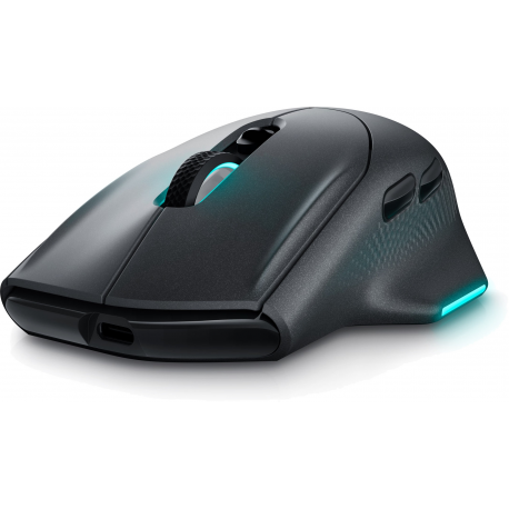 Alienware AW620M - Mouse - right-handed - optical - 7 buttons - wireless, wired - USB, 2.4 GHz - Dark Side of the Moon - 3