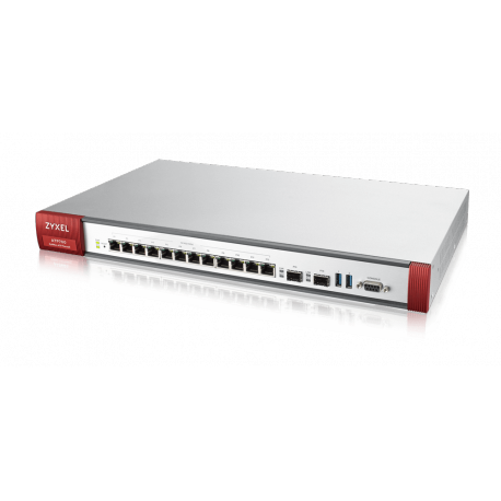 Zyxel ZyWALL ATP700 - Security appliance - with 1 year Gold Security Pack - 12 ports - GigE - H.323, SIP - 1U - cloud-managed - rack-mountable - 0