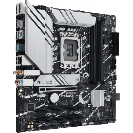 ASUS PRIME B760M-A WIFI - Motherboard - micro ATX - LGA1700 Socket - B760 Chipset - USB 3.2 Gen 1, USB 3.2 Gen 2, USB-C 3.2 Gen 1 - 2.5 Gigabit LAN, Wi-Fi 6, Bluetooth - onboard graphics (CPU required) - HD Audio (8-channel) - 1