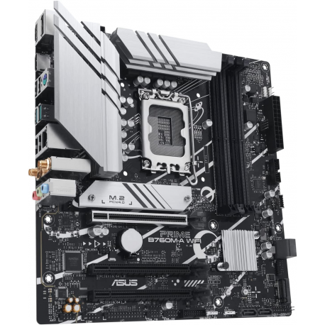 ASUS PRIME B760M-A WIFI - Motherboard - micro ATX - LGA1700 Socket - B760 Chipset - USB 3.2 Gen 1, USB 3.2 Gen 2, USB-C 3.2 Gen 1 - 2.5 Gigabit LAN, Wi-Fi 6, Bluetooth - onboard graphics (CPU required) - HD Audio (8-channel) - 2