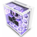 NZXT H series H9 Elite - Mid tower - ATX - windowed side panel (tempered glass) - no power supply - matt white - USB / Audio