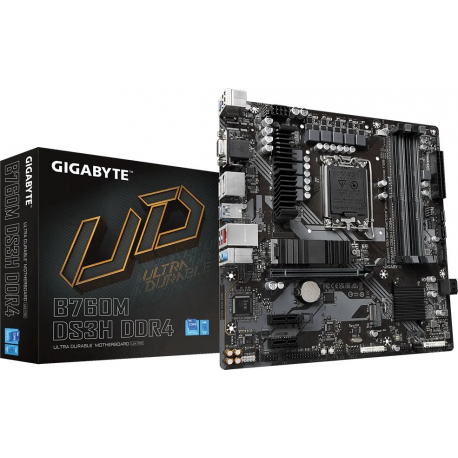 Gigabyte B760M H DDR4 - 1.0 - motherboard - micro ATX - LGA1700 Socket - B760 Chipset - USB 3.2 Gen 1 - Gigabit LAN - onboard graphics (CPU required) - HD Audio (8-channel) - 5
