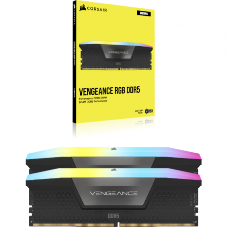 CORSAIR Vengeance RGB - DDR5 - kit - 64 GB: 2 x 32 GB - DIMM 288-pin - 6400 MT / s / PC5-51200 - CL32 - 1.4 V - black - 3