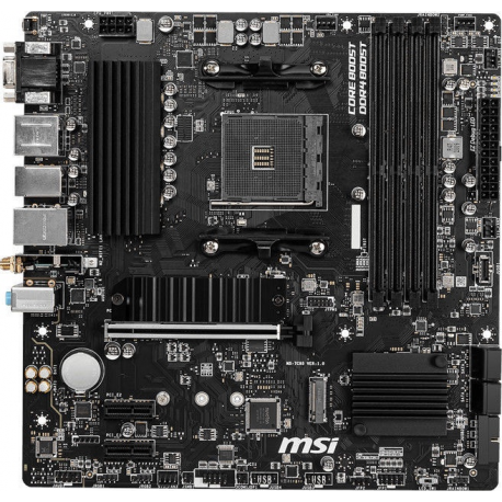 MSI B550M PRO-VDH WIFI - Motherboard - micro ATX - Socket AM4 - AMD B550 Chipset - USB-C Gen1, USB 3.2 Gen 1 - Bluetooth, Gigabit LAN, Wi-Fi - onboard graphics (CPU required) - HD Audio (8-channel) - 0