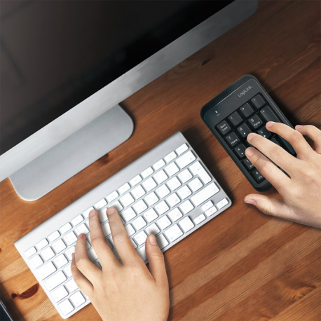 LogiLink - Keypad - wireless - Bluetooth 5.1 - black - 7