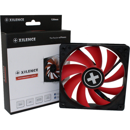 Xilence Red Wing - Case fan - 120 mm - black, red - 2