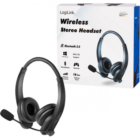 LogiLink - Headset - on-ear - Bluetooth - wireless - black - 6