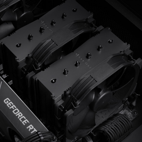 Noctua NH-D15 - Processor cooler - (for: LGA1156, AM2, AM2+, AM3, LGA1155, AM3+, LGA2011, FM2, LGA1150, FM2+, LGA1151, LGA2011-3 (Square ILM), AM4, LGA2066, LGA1200) - aluminium with copper base - 140 mm - chromax.black - 4