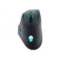 Alienware AW620M - Mouse - right-handed - optical - 7 buttons - wireless, wired - USB, 2.4 GHz - Dark Side of the Moon - retail - box