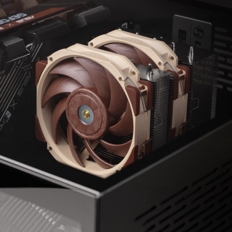 Noctua NH-D12L - Processor cooler - (for: LGA1156, LGA1155, LGA2011, LGA1150, LGA1151, LGA2011-3 (Square ILM), AM4, LGA2066, LGA1200, LGA2011-0, LGA1700, AM5) - copper base and heatpipes with aluminium cooling fins - 120 mm - 7