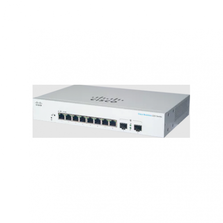 Cisco Business 220 Series CBS220-8T-E-2G - Switch - smart - 8 x 10 / 100 / 1000 + 2 x Gigabit SFP (uplink) - rack-mountable - 2