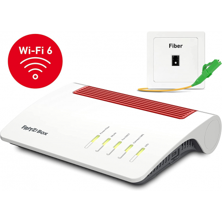 AVM FRITZ!Box 5590 Fiber - Wireless router - mesh - GPON terminal / voice card - GigE, 2.5 GigE, GPON, AON - 802.11a/b/g/n/ac/ax - Dual Band - VoIP phone adapter (DECT) - 3
