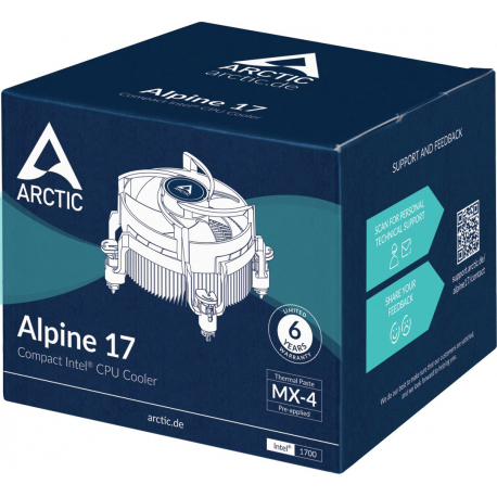 ARCTIC Alpine 17 - Processor cooler - (for: LGA1700) - aluminium - 92 mm - 6