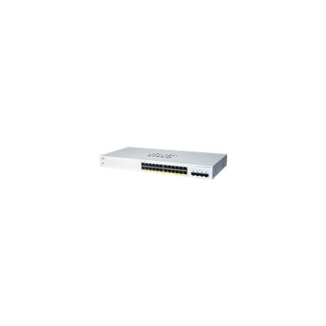 Cisco Business 220 Series CBS220-24FP-4G - Switch - smart - 24 x 10/100/1000 (PoE+) + 4 x Gigabit SFP (uplink) - rack-mountable - PoE+ (382 W) - 1