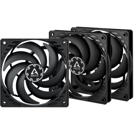 ARCTIC P12 Slim PWM PST - Case fan - 120 mm - black (pack of 3) - 0