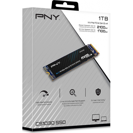 PNY CS1030 - SSD - 1 TB - internal - M.2 2280 - PCIe 3.0 x4 (NVMe) - 1