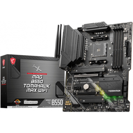 MSI MAG B550 TOMAHAWK MAX WIFI - Motherboard - ATX - Socket AM4 - AMD B550 Chipset - USB 3.2 Gen 1, USB 3.2 Gen 2, USB-C 3.2 Gen2, USB-C 3.2 Gen 1 - 2.5 Gigabit LAN, Wi-Fi 6, Bluetooth - onboard graphics (CPU required) - HD Audio (8-channel) - 0