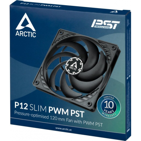 ARCTIC P12 Slim PWM PST - Case fan - 120 mm - black - 5