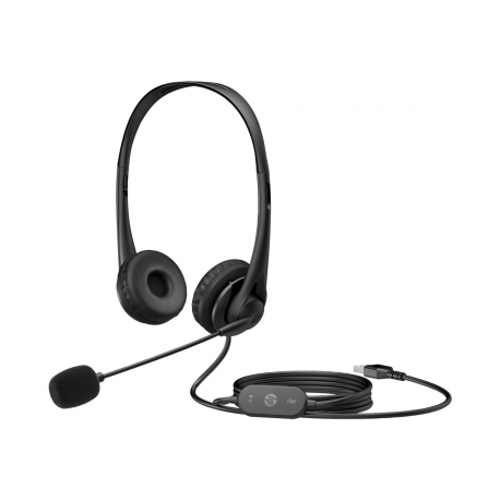 HP G2 - Headset - on-ear - wired - USB - shadow black - for Victus by HP Laptop 15, 16; Laptop 14, 15; Pavilion x360 Laptop - 0