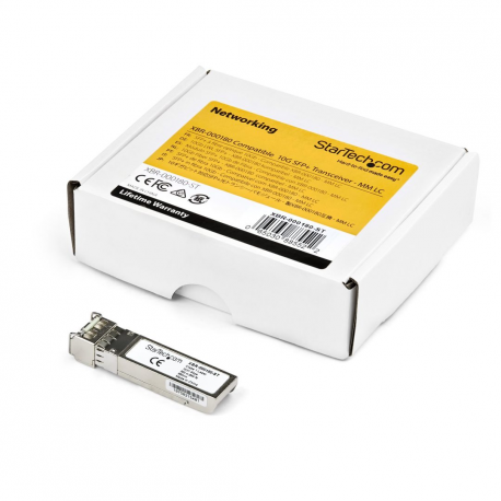 StarTech.com HP J9150A Compatible SFP+ Module - Lifetime Warranty (J9150AST) - SFP+ transceiver module (equivalent to: HP J9150A) - 10GbE - 10GBase-SR - LC multi-mode - up to 300 m - 850 nm - for HPE 6120, 6600; ProLiant DL360p Gen8; HPE Aruba 2930F 24, 2930F 48, 5406; CX 10000 - 3