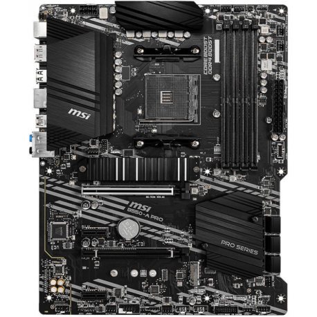 MSI B550-A PRO - Motherboard - ATX - Socket AM4 - AMD B550 Chipset - USB-C Gen2, USB-C Gen1, USB 3.2 Gen 1, USB 3.2 Gen 2 - Gigabit LAN - onboard graphics (CPU required) - HD Audio (8-channel) - 0