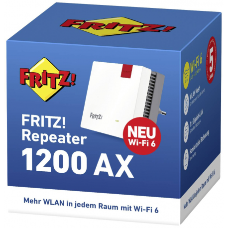AVM FRITZ! Repeater 1200 AX - Wi-Fi range extender - GigE - Wi-Fi 6 - 2.4 GHz, 5 GHz - 9