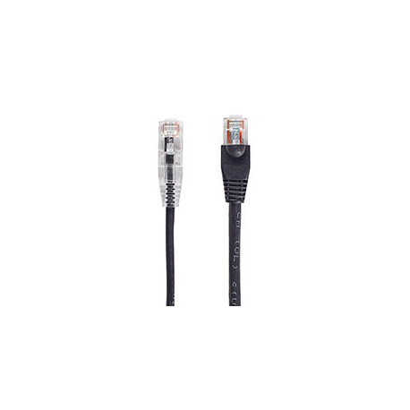 Black Box Slim-Net 28 AWG - Patch cable - RJ-45 (M) to RJ-45 (M) - 3 m - UTP - CAT 6 - booted, molded, stranded - black - 1