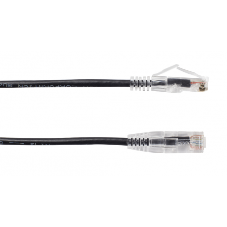 Black Box Slim-Net - Patch cable - RJ-45 (M) to RJ-45 (M) - 4.57 m - UTP - CAT 6 - booted, molded, stranded - black - 1