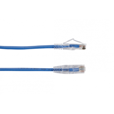 Black Box Slim-Net 28 AWG - Patch cable - RJ-45 (M) to RJ-45 (M) - 3 m - UTP - CAT 6 - booted, molded, stranded - blue - 0