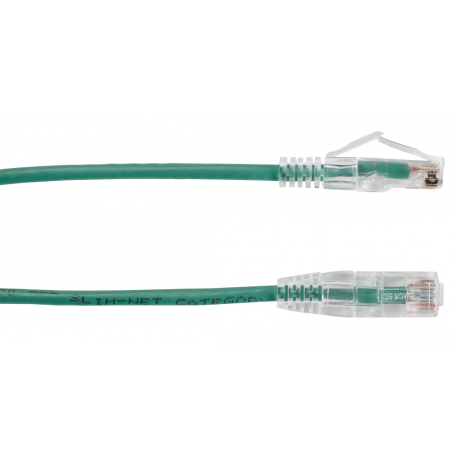 Black Box Slim-Net - Patch cable - RJ-45 (M) to RJ-45 (M) - 61 cm - UTP - CAT 6 - booted, molded, stranded - green - 1