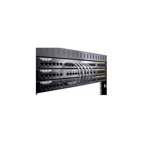 Black Box SpaceGAIN Reduced-Length - Patch cable - RJ-45 (M) to RJ-45 (M) - 22.9 cm - CAT 6 - stranded - black - 1