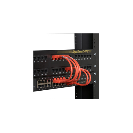 Black Box SpaceGAIN Reduced-Length - Patch cable - RJ-45 (M) to RJ-45 (M) - 22.9 cm - CAT 6 - stranded - black - 3