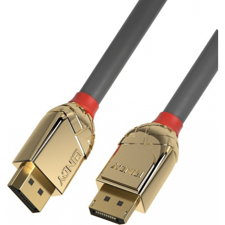 Lindy Gold Line - DisplayPort cable - DisplayPort (M) to DisplayPort (M) - DisplayPort 1.2 - 15 m - 4K support - grey - 0