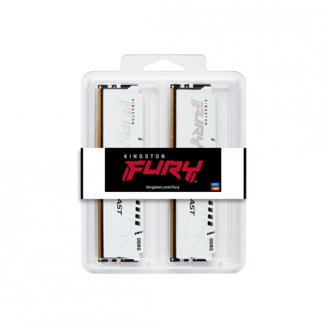 Kingston FURY Beast - DDR5 - kit - 64 GB: 2 x 32 GB - DIMM 288-pin - 5200 MHz  /  PC5-41600 - CL40 - 1.25 V - unbuffered - on-die ECC - white - 2