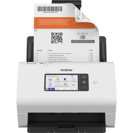 Brother ADS-4900W - Document scanner - Dual CIS - Duplex - A4 - 600 dpi x 600 dpi - up to 60 ppm (mono) / up to 60 ppm (colour) - ADF (100 sheets) - up to 9000 scans per day - USB 3.0, LAN, Wi-Fi(n), USB 2.0 (Host) - 2