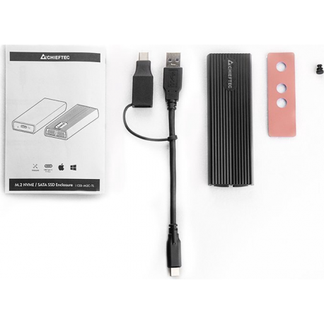 Chieftec CEB-M2C-TLE - Storage enclosure - M.2 - M.2 NVMe Card - USB 3.2 (Gen 2) - black - 4